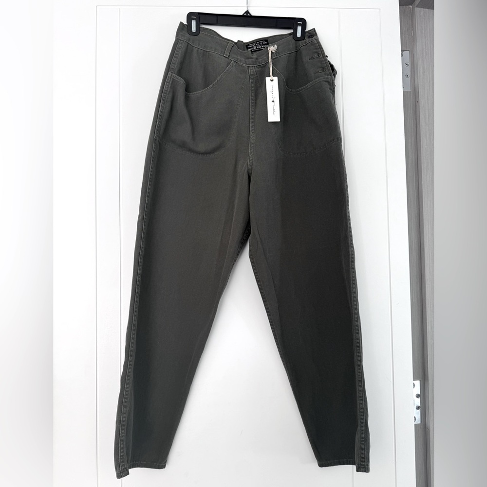 Imogen and Willie -Liza pants in Olive Harringbone